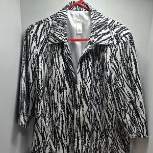 Kim Rogers Black and White Patterned Blazer